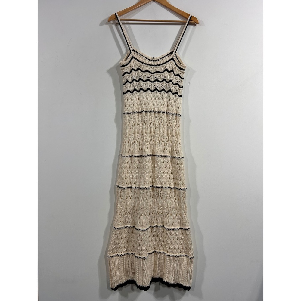 Chicwish Boho Crochet Festival Open Knit Crochet Maxi Dress Bohemian XS Hippie